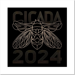 "Cicada 2024 Edition" Golden design, T-Shirt Posters and Art